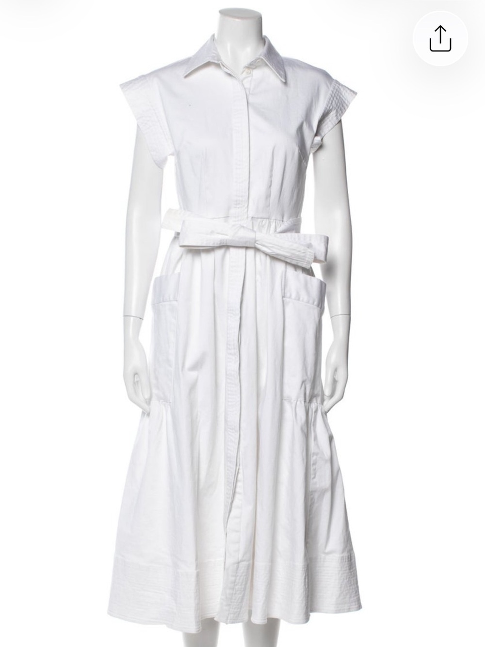 Julia Amory Classic White Betty Shirt Dress with Waist Tie